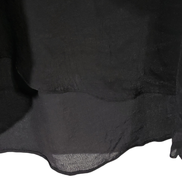 Fever Roll-tab Sleeve Black Short Sleeved Top Blouse Shirt Women's Small NWT - Picture 5 of 8